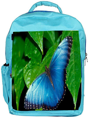 

Snoogg Eco Friendly Canvas Butterflies Wallpaper Designer Backpack Rucksack School Travel Unisex Casual Canvas Bag Bookbag Satchel 5 L Backpack(Blue)