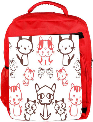 

Snoogg Eco Friendly Canvas Kitties Cute Backpack Rucksack School Travel Unisex Casual Canvas Bag Bookbag Satchel 5 L Backpack(Red)