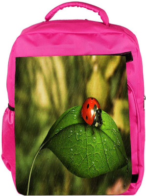 

Snoogg Eco Friendly Canvas Beatel And White Flower Designer Backpack Rucksack School Travel Unisex Casual Canvas Bag Bookbag Satchel 5 L Backpack(Pink)