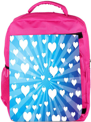 

Snoogg Eco Friendly Canvas Flying Hearts On Blue Background Backpack Rucksack School Travel Unisex Casual Canvas Bag Bookbag Satchel 5 L Backpack(Pink)