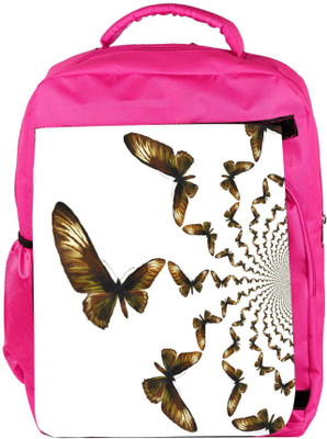 

Snoogg Eco Friendly Canvas Kaleidoscopic Butterflies Backpack Rucksack School Travel Unisex Casual Canvas Bag Bookbag Satchel 5 L Backpack(Pink)