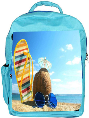 

Snoogg Eco Friendly Canvas Summer Beach Designer Backpack Rucksack School Travel Unisex Casual Canvas Bag Bookbag Satchel 5 L Backpack(Blue)