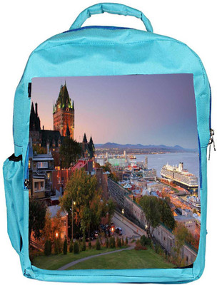 

Snoogg Eco Friendly Canvas Colorful Buildings Designer Backpack Rucksack School Travel Unisex Casual Canvas Bag Bookbag Satchel 5 L Backpack(Blue)