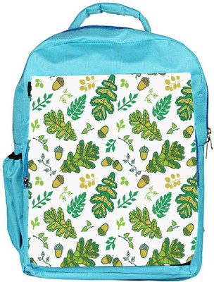 

Snoogg Eco Friendly Canvas Green Small Leaves Designer Backpack Rucksack School Travel Unisex Casual Canvas Bag Bookbag Satchel 5 L Backpack(Blue)