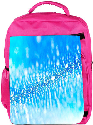 

Snoogg Eco Friendly Canvas Blue Water Drops Designer Backpack Rucksack School Travel Unisex Casual Canvas Bag Bookbag Satchel 5 L Backpack(Pink)