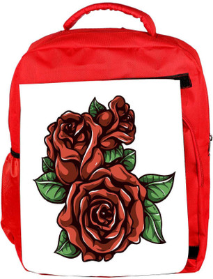 

Snoogg Eco Friendly Canvas Floral Vector Element Backpack Rucksack School Travel Unisex Casual Canvas Bag Bookbag Satchel 5 L Backpack(Red)