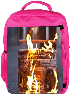 

Snoogg Eco Friendly Canvas Boombox In Fire Photography Designer Backpack Rucksack School Travel Unisex Casual Canvas Bag Bookbag Satchel 5 L Backpack(Pink)