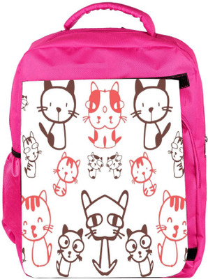 

Snoogg Eco Friendly Canvas Kitties Cute Backpack Rucksack School Travel Unisex Casual Canvas Bag Bookbag Satchel 5 L Backpack(Pink)
