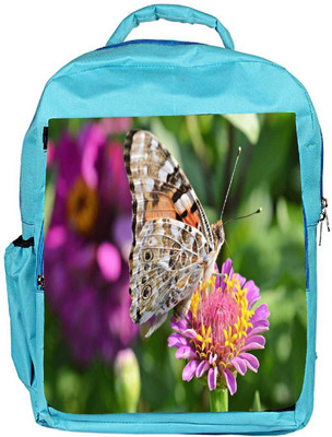

Snoogg Eco Friendly Canvas Multicolor Butterfly In Pink Flower Designer Backpack Rucksack School Travel Unisex Casual Canvas Bag Bookbag Satchel 5 L Backpack(Blue)