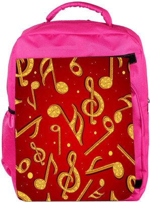 

Snoogg Eco Friendly Canvas Golden Music Designer Backpack Rucksack School Travel Unisex Casual Canvas Bag Bookbag Satchel 5 L Backpack(Pink)
