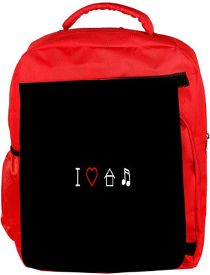 

Snoogg Eco Friendly Canvas I Love House Music Designer Backpack Rucksack School Travel Unisex Casual Canvas Bag Bookbag Satchel 5 L Backpack(Red)