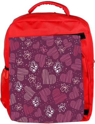 

Snoogg Eco Friendly Canvas Multicolor Heart And Butterfly Designer Backpack Rucksack School Travel Unisex Casual Canvas Bag Bookbag Satchel 5 L Backpack(Red)