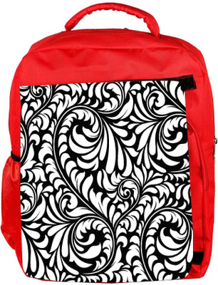 

Snoogg Eco Friendly Canvas White Leaves Designer Backpack Rucksack School Travel Unisex Casual Canvas Bag Bookbag Satchel 5 L Backpack(Red)