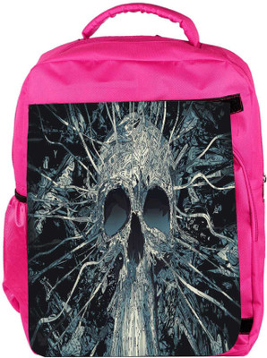 

Snoogg Eco Friendly Canvas Black Skull Designer Backpack Rucksack School Travel Unisex Casual Canvas Bag Bookbag Satchel 5 L Backpack(Pink)