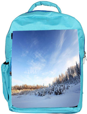 

Snoogg Eco Friendly Canvas Sunlight And Snow Designer Backpack Rucksack School Travel Unisex Casual Canvas Bag Bookbag Satchel 5 L Backpack(Blue)
