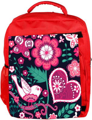 

Snoogg Eco Friendly Canvas Seamless Texture With Flowers Backpack Rucksack School Travel Unisex Casual Canvas Bag Bookbag Satchel 5 L Backpack(Red)