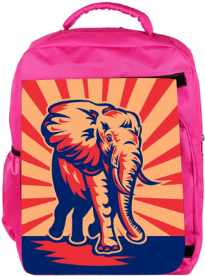 

Snoogg Eco Friendly Canvas African Bull Elephant Charging Backpack Rucksack School Travel Unisex Casual Canvas Bag Bookbag Satchel 5 L Backpack(Pink)