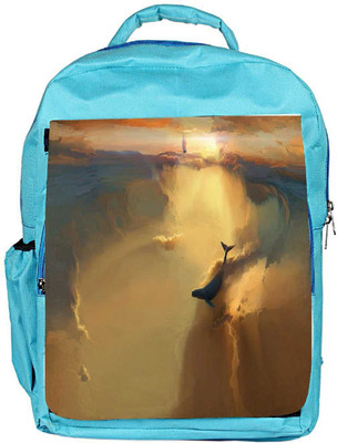 

Snoogg Eco Friendly Canvas Under Water World Designer Backpack Rucksack School Travel Unisex Casual Canvas Bag Bookbag Satchel 5 L Backpack(Blue)