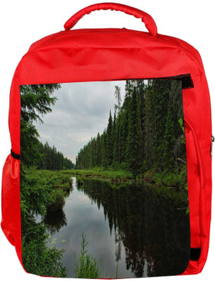 

Snoogg Eco Friendly Canvas Lake Side Trees Designer Backpack Rucksack School Travel Unisex Casual Canvas Bag Bookbag Satchel 5 L Backpack(Red)