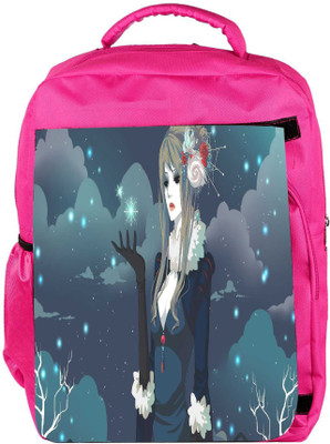 

Snoogg Eco Friendly Canvas Snow Queen Designer Backpack Rucksack School Travel Unisex Casual Canvas Bag Bookbag Satchel 5 L Backpack(Pink)