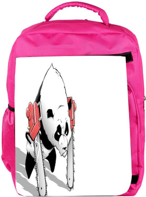 

Snoogg Eco Friendly Canvas Panda With Chainsaw Paws Designer Backpack Rucksack School Travel Unisex Casual Canvas Bag Bookbag Satchel 5 L Backpack(Pink)