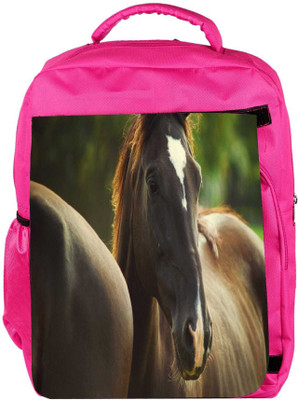 

Snoogg Eco Friendly Canvas Black Horse Designer Backpack Rucksack School Travel Unisex Casual Canvas Bag Bookbag Satchel 5 L Backpack(Pink)