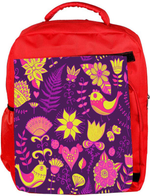 

Snoogg Eco Friendly Canvas Seamless Texture With Flowers Backpack Rucksack School Travel Unisex Casual Canvas Bag Bookbag Satchel 5 L Backpack(Red)