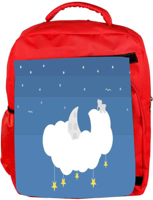 

Snoogg Eco Friendly Canvas Moon Cloud Starts 2539 Backpack Rucksack School Travel Unisex Casual Canvas Bag Bookbag Satchel 5 L Backpack(Red)