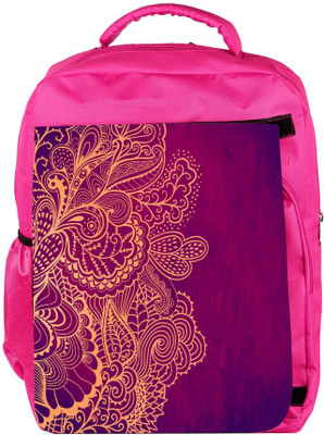 

Snoogg Eco Friendly Canvas Decorative Element Border Abstract Invitation Card Template Wave Design Backpack Rucksack School Travel Unisex Casual Canvas Bag Bookbag Satchel 5 L Backpack(Pink)