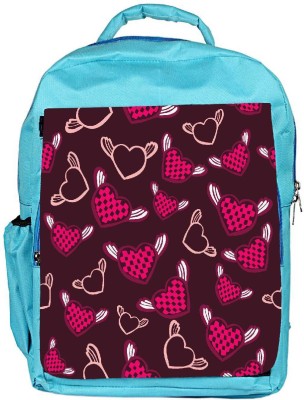 

Snoogg Eco Friendly Canvas Pink Heart Angels Designer Backpack Rucksack School Travel Unisex Casual Canvas Bag Bookbag Satchel 5 L Backpack(Blue)