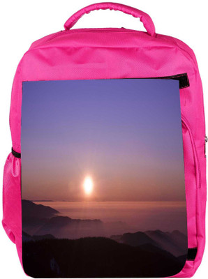 

Snoogg Eco Friendly Canvas Morning Sunrays Designer Backpack Rucksack School Travel Unisex Casual Canvas Bag Bookbag Satchel 5 L Backpack(Pink)