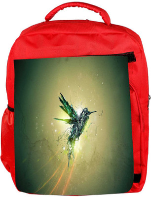

Snoogg Eco Friendly Canvas Green Bird Flight Designer Backpack Rucksack School Travel Unisex Casual Canvas Bag Bookbag Satchel 5 L Backpack(Red)