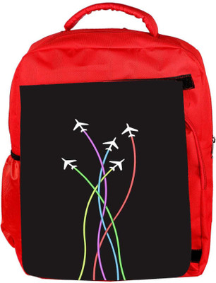 

Snoogg Eco Friendly Canvas Airplane Minimal Flying 2399 Backpack Rucksack School Travel Unisex Casual Canvas Bag Bookbag Satchel 5 L Backpack(Red)