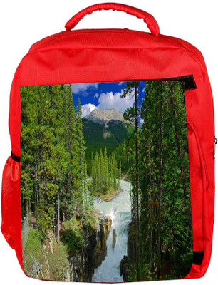 

Snoogg Eco Friendly Canvas Water Flowing Designer Backpack Rucksack School Travel Unisex Casual Canvas Bag Bookbag Satchel 5 L Backpack(Red)