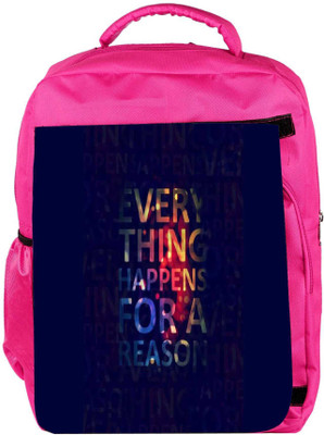 

Snoogg Eco Friendly Canvas Everything Happens For A Reason Backpack Rucksack School Travel Unisex Casual Canvas Bag Bookbag Satchel 5 L Backpack(Pink)