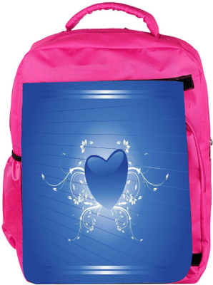 

Snoogg Eco Friendly Canvas Blue Heart Shape With Floral Art Backpack Rucksack School Travel Unisex Casual Canvas Bag Bookbag Satchel 5 L Backpack(Pink)