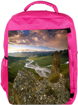 

Snoogg Eco Friendly Canvas Abstarct Nature Designer Backpack Rucksack School Travel Unisex Casual Canvas Bag Bookbag Satchel 5 L Backpack(Pink)