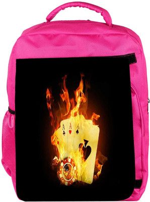 

Snoogg Eco Friendly Canvas Triple Ace Fire Backpack Rucksack School Travel Unisex Casual Canvas Bag Bookbag Satchel 5 L Backpack(Pink)