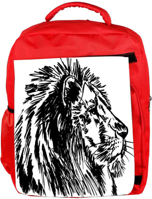 

Snoogg Eco Friendly Canvas Sketch Of A Big Male African Lion Vector Illustration Backpack Rucksack School Travel Unisex Casual Canvas Bag Bookbag Satchel 5 L Backpack(Red)