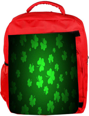 

Snoogg Eco Friendly Canvas Clovers Holiday Designer Backpack Rucksack School Travel Unisex Casual Canvas Bag Bookbag Satchel 5 L Backpack(Red)