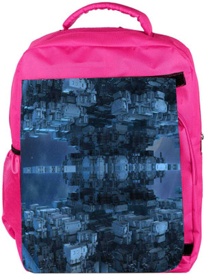 

Snoogg Eco Friendly Canvas Cuboid Building 2614 Backpack Rucksack School Travel Unisex Casual Canvas Bag Bookbag Satchel 5 L Backpack(Pink)