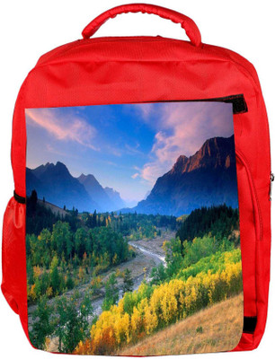 

Snoogg Eco Friendly Canvas Yellow Flowers Designer Backpack Rucksack School Travel Unisex Casual Canvas Bag Bookbag Satchel 5 L Backpack(Red)