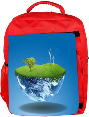 

Snoogg Eco Friendly Canvas Half Earth Designer Backpack Rucksack School Travel Unisex Casual Canvas Bag Bookbag Satchel 5 L Backpack(Red)