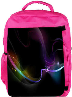 

Snoogg Eco Friendly Canvas Wavy Neon Ribbon Designer Backpack Rucksack School Travel Unisex Casual Canvas Bag Bookbag Satchel 5 L Backpack(Pink)