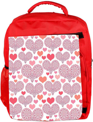 

Snoogg Eco Friendly Canvas Multiple Heart White Pattern Designer Backpack Rucksack School Travel Unisex Casual Canvas Bag Bookbag Satchel 5 L Backpack(Red)