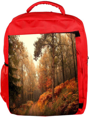 

Snoogg Eco Friendly Canvas Smokey Forest Designer Backpack Rucksack School Travel Unisex Casual Canvas Bag Bookbag Satchel 5 L Backpack(Red)