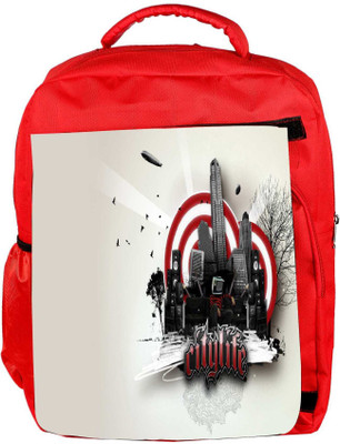 

Snoogg Eco Friendly Canvas Citylife Designer Backpack Rucksack School Travel Unisex Casual Canvas Bag Bookbag Satchel 5 L Backpack(Red)
