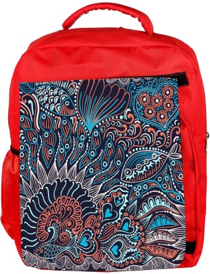 

Snoogg Eco Friendly Canvas Abstract Seamless Texture With Fish Backpack Rucksack School Travel Unisex Casual Canvas Bag Bookbag Satchel 5 L Backpack(Red)