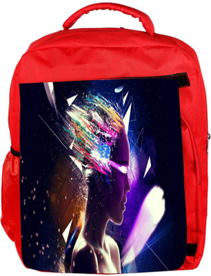 

Snoogg Eco Friendly Canvas Girl Eyes Designer Backpack Rucksack School Travel Unisex Casual Canvas Bag Bookbag Satchel 5 L Backpack(Red)
