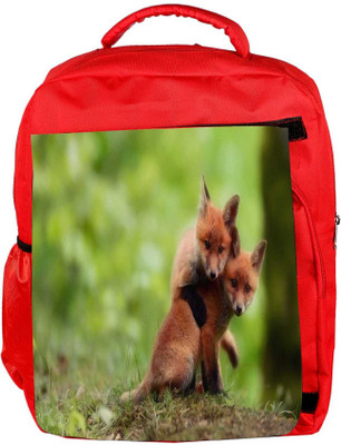

Snoogg Eco Friendly Canvas Babies Fox Designer Backpack Rucksack School Travel Unisex Casual Canvas Bag Bookbag Satchel 5 L Backpack(Red)